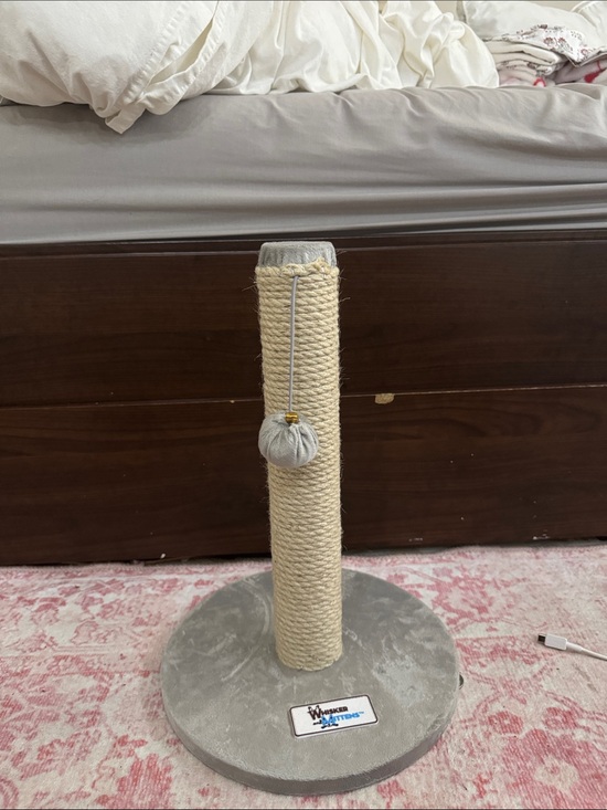 Other - Gray & Natural Sisal Cat Scratching Post with Dangling Toy - Neutral